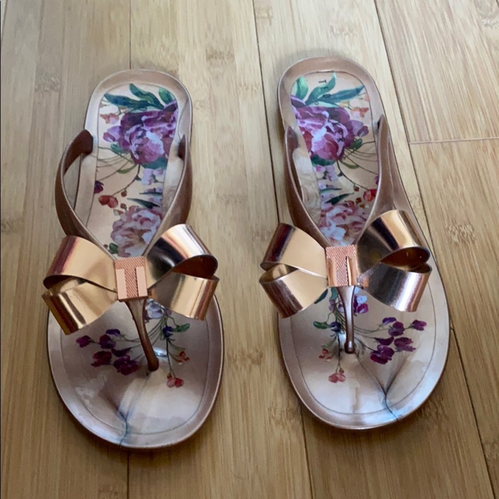 Ted Baker London Rosè Gold plastic sandals Sz 11